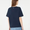 コットンジャージーTシャツ、ネイビー コットンジャージーTシャツ、ネイビー