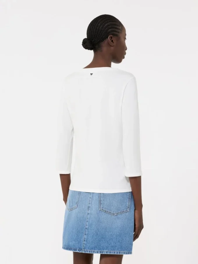 ストレッチコットンTシャツ、ホワイト ストレッチコットンTシャツ、ホワイト