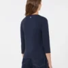 ストレッチコットンTシャツ、ネイビー ストレッチコットンTシャツ、ネイビー
