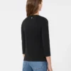 ストレッチコットンTシャツ、ブラック ストレッチコットンTシャツ、ブラック