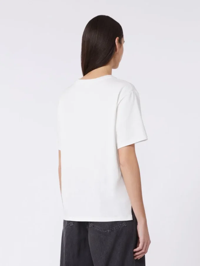 コットン製ベーシックTシャツ、オプティカルホワイト コットン製ベーシックTシャツ、オプティカルホワイト