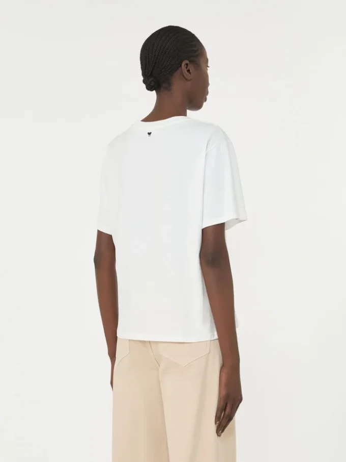 グラフィックプリント入りコットンTシャツ、ホワイト グラフィックプリント入りコットンTシャツ、ホワイト