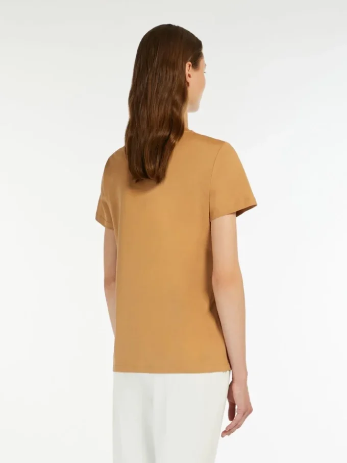コットンジャージーTシャツ、キャメル