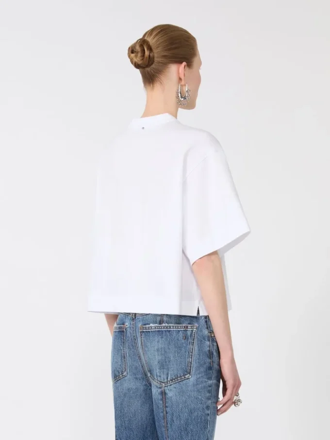コットンTシャツ、オプティカルホワイト コットンTシャツ、オプティカルホワイト