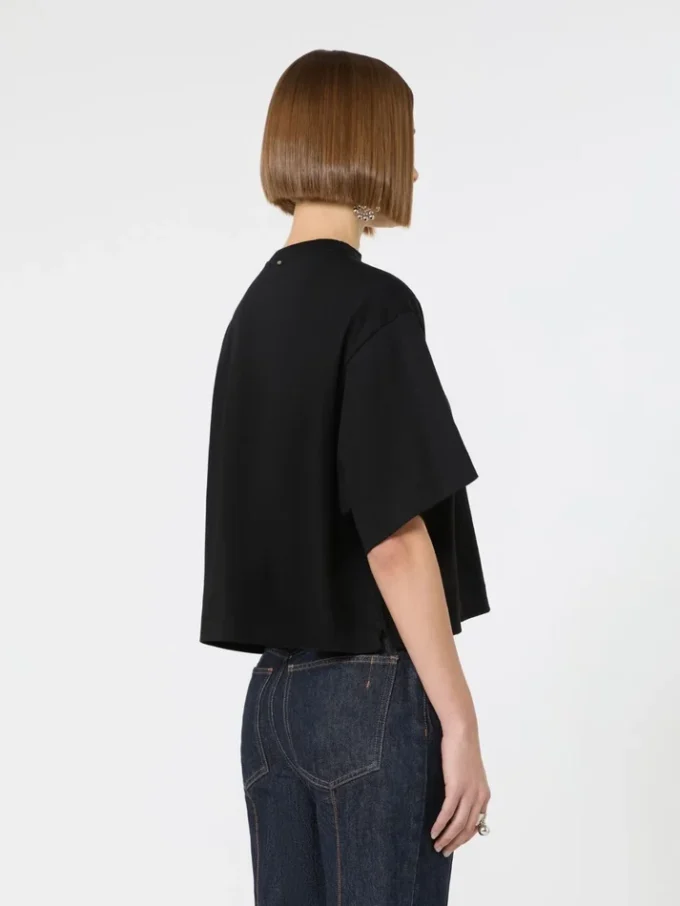コットンTシャツ、ブラック コットンTシャツ、ブラック
