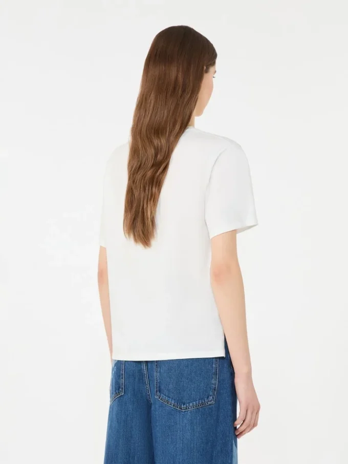 グラフィックプリント入りコットンTシャツ、ホワイト グラフィックプリント入りコットンTシャツ、ホワイト