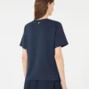 グラフィックプリント入りコットンTシャツ、ネイビー グラフィックプリント入りコットンTシャツ、ネイビー