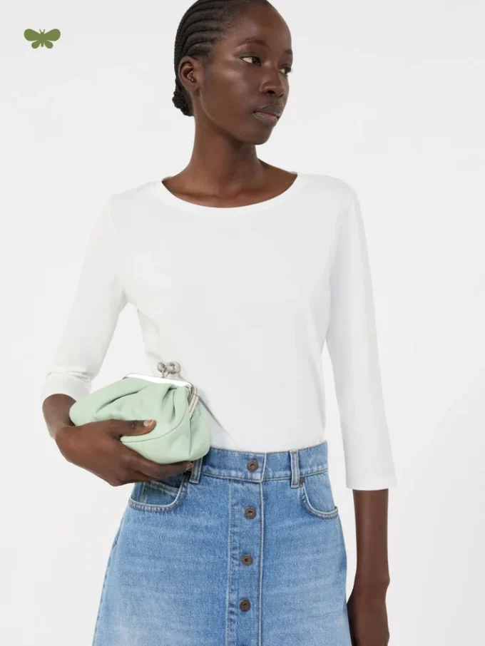 ストレッチコットンTシャツ、ホワイト ストレッチコットンTシャツ、ホワイト