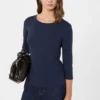 ストレッチコットンTシャツ、ネイビー ストレッチコットンTシャツ、ネイビー