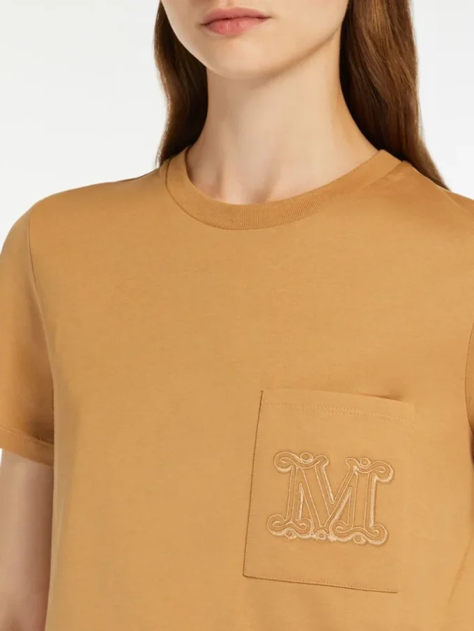 コットンジャージーTシャツ、キャメル