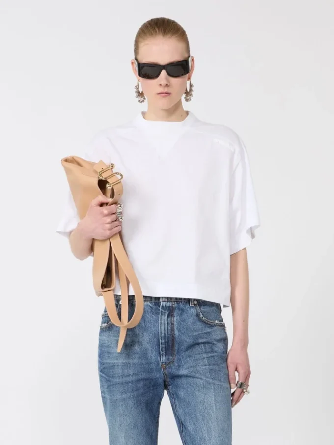 コットンTシャツ、オプティカルホワイト コットンTシャツ、オプティカルホワイト