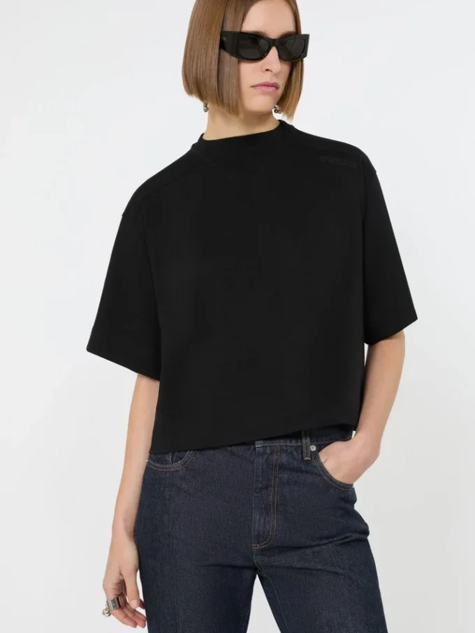 コットンTシャツ、ブラック コットンTシャツ、ブラック