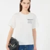 グラフィックプリント入りコットンTシャツ、ホワイト グラフィックプリント入りコットンTシャツ、ホワイト