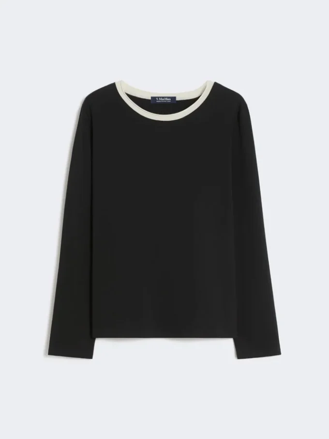 ベーシックなジャージーTシャツ、ブラック