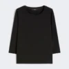 ストレッチコットンTシャツ、ブラック ストレッチコットンTシャツ、ブラック
