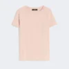 ベーシックなコットンジャージーTシャツ、ピンク ベーシックなコットンジャージーTシャツ、ピンク
