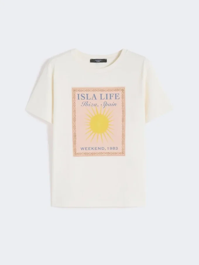 コットンジャージーTシャツ、エクリュ