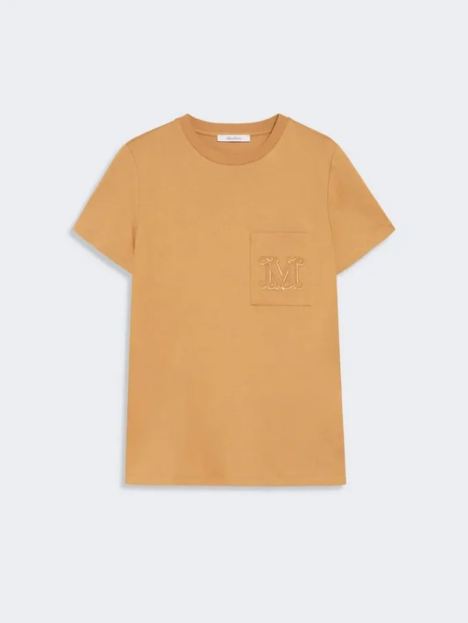 コットンジャージーTシャツ、キャメル