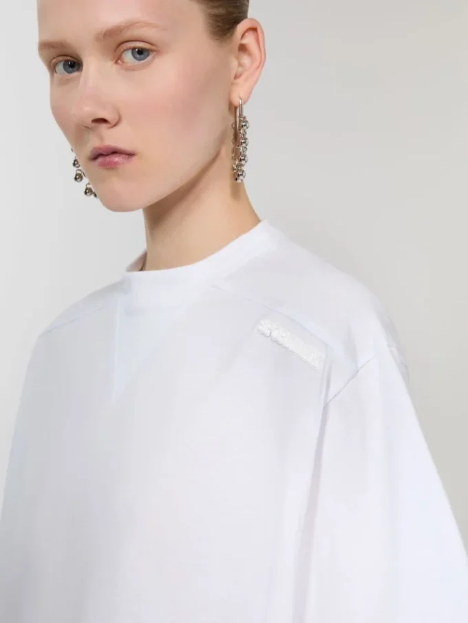 コットンTシャツ、オプティカルホワイト コットンTシャツ、オプティカルホワイト