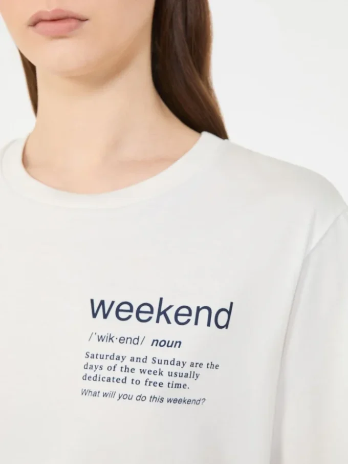 グラフィックプリント入りコットンTシャツ、ホワイト グラフィックプリント入りコットンTシャツ、ホワイト