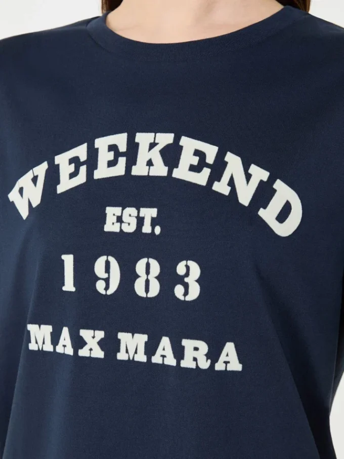 グラフィックプリント入りコットンTシャツ、ネイビー グラフィックプリント入りコットンTシャツ、ネイビー