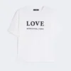 プリントと刺繍をあしらったジャージーTシャツ、ホワイト プリントと刺繍をあしらったジャージーTシャツ、ホワイト