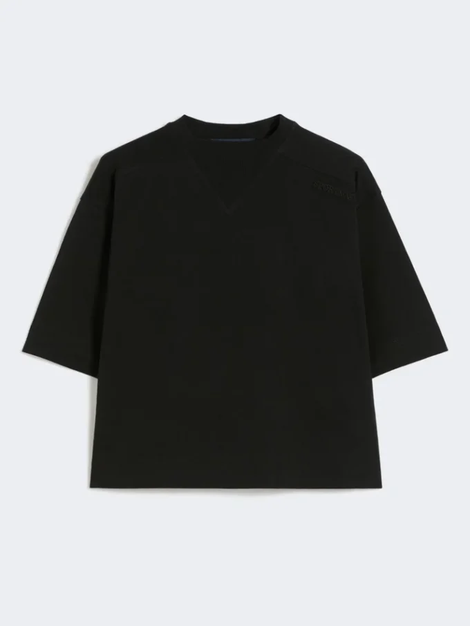 コットンTシャツ、ブラック コットンTシャツ、ブラック