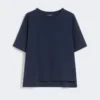 コットンジャージーTシャツ、ネイビー コットンジャージーTシャツ、ネイビー