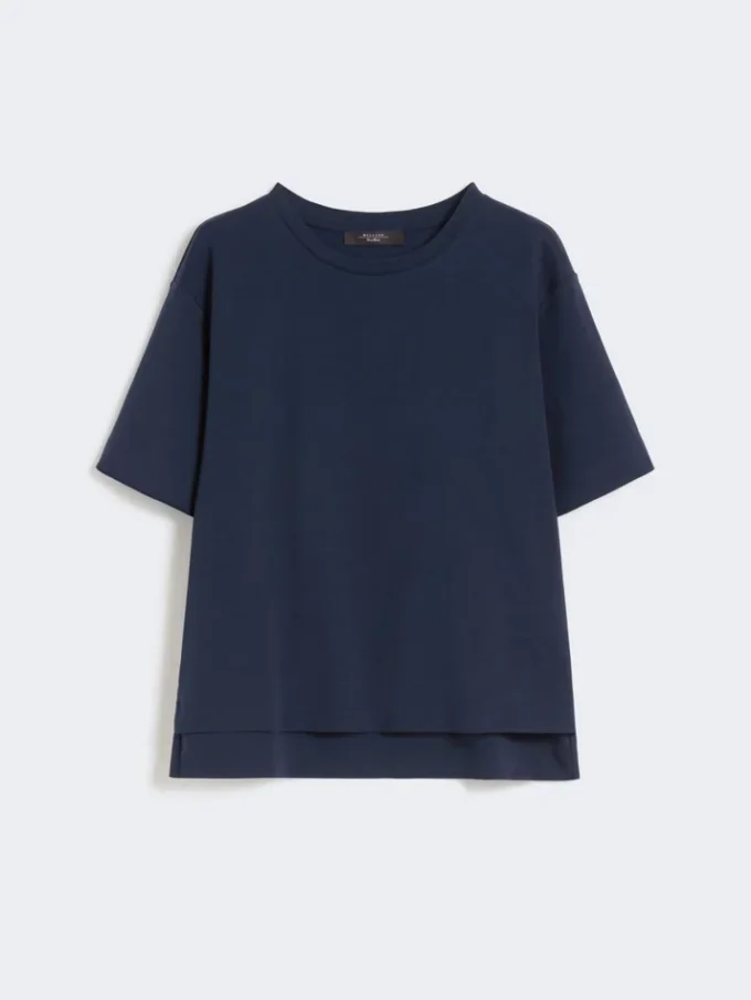 コットンジャージーTシャツ、ネイビー コットンジャージーTシャツ、ネイビー