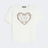 グラフィックプリント入りコットンTシャツ、ホワイト グラフィックプリント入りコットンTシャツ、ホワイト