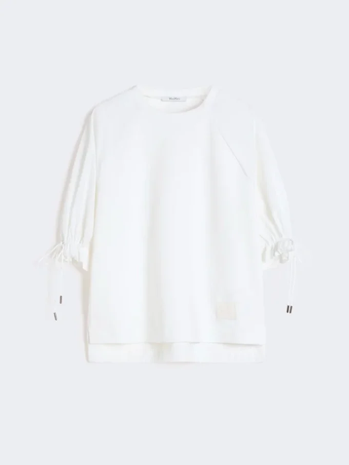 コットン混紡ジャージーTシャツ、オプティカルホワイト
