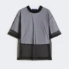 コットンオーバーレイTシャツ、オプティカルホワイト コットンオーバーレイTシャツ、オプティカルホワイト