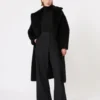 アルパカとウール製のTeddy Bear Icon Coat、ブラック