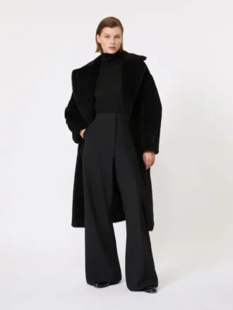 アルパカとウール製のTeddy Bear Icon Coat、ブラック
