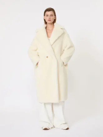 アルパカとウール製のTeddy Bear Icon Coat、ホワイト