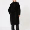 アルパカとウール製のTeddy Bear Icon Coat、ブラック