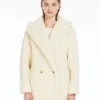 アルパカとウール製のショートTeddy Bear Icon Coat、ホワイト