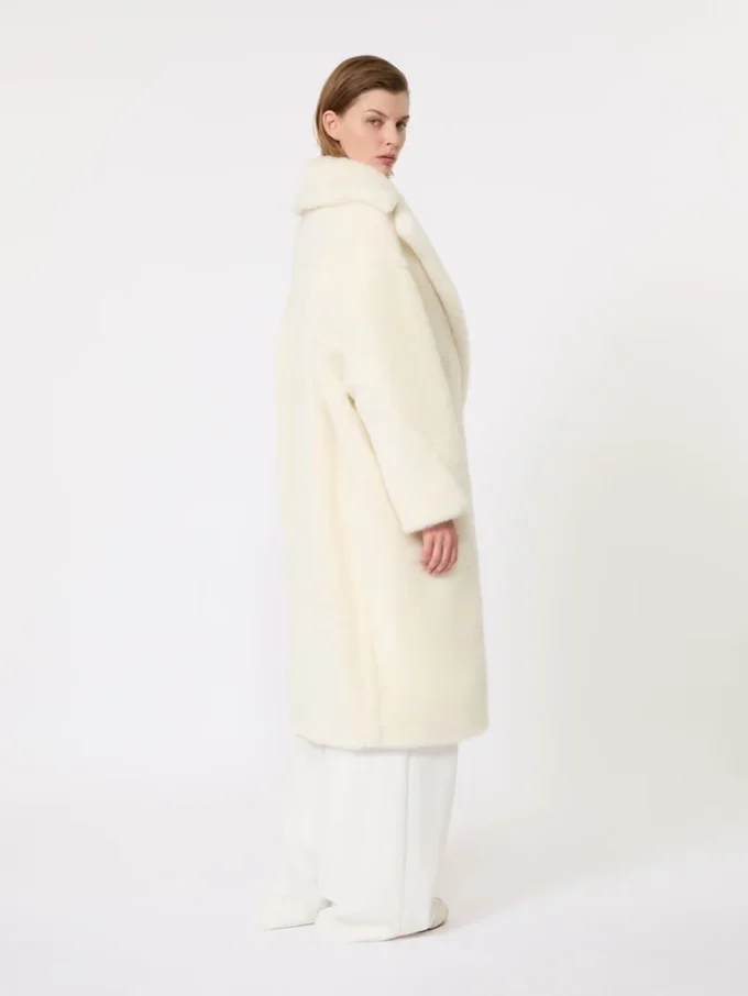 アルパカとウール製のTeddy Bear Icon Coat、ホワイト