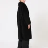アルパカとウール製のTeddy Bear Icon Coat、ブラック