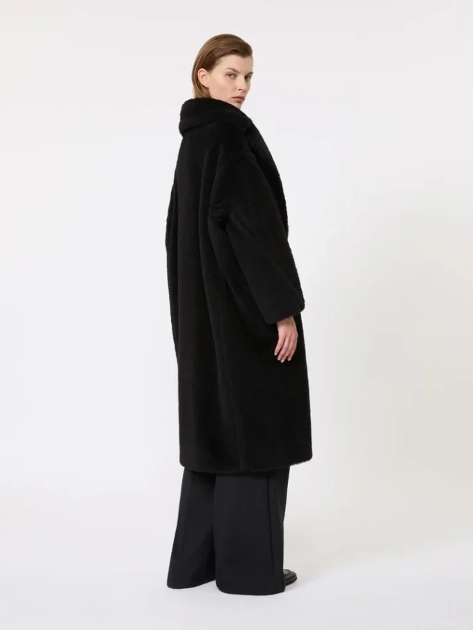 アルパカとウール製のTeddy Bear Icon Coat、ブラック