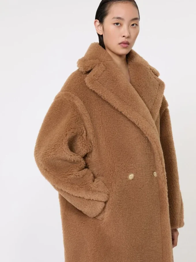 Teddy Bear Icon Coat、キャメル