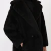 アルパカとウール製のTeddy Bear Icon Coat、ブラック
