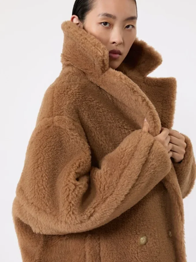 Teddy Bear Icon Coat、キャメル