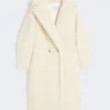 アルパカとウール製のTeddy Bear Icon Coat、ホワイト