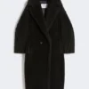 アルパカとウール製のTeddy Bear Icon Coat、ブラック