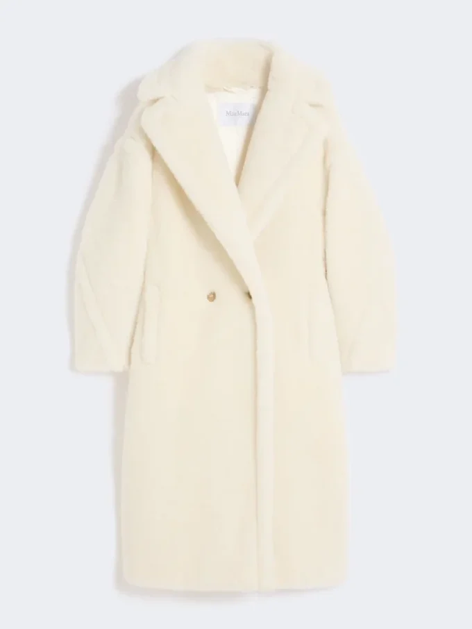 アルパカとウール製のTeddy Bear Icon Coat、ホワイト